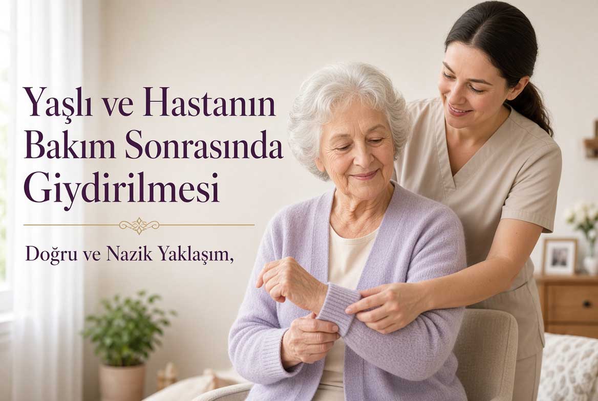 bakım sonrası hasta yaşlı giydirilmesi